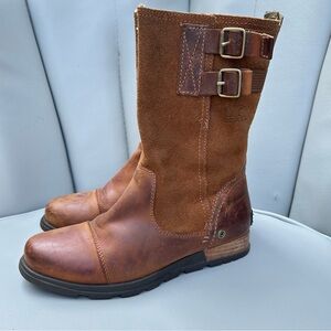 Sorel Major oiled suede leather pull on short boot in grizzly bear british tan 6